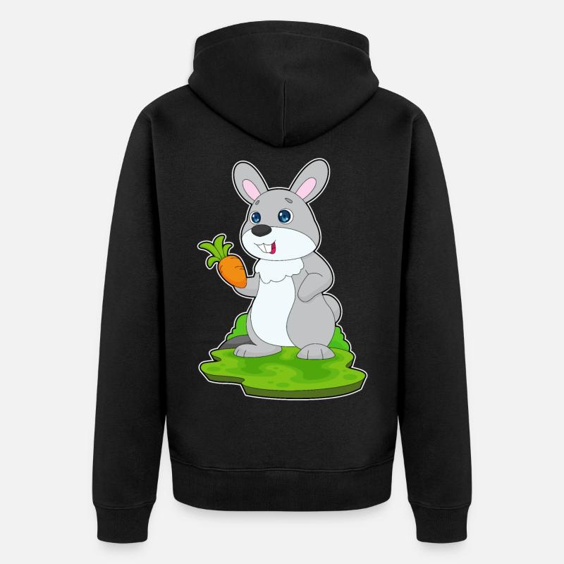 Lapin Carotte - Veste à capuche bio Premium Unisexe - noir