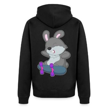 Bunny Skater Skateboard - Veste à capuche bio Premium Unisexe - noir - Dos - Nico (187cm)