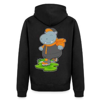 Nilpferd Inline skating Inline skates - Unisex Premium Bio Zip Hoodie - Schwarz - Hinten - Nico (187cm)