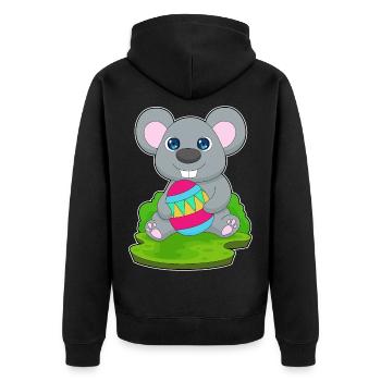 Mouse Easter Easter Egg - Unisex Premium Organic Zip Hoodie - black - Back - Nico (187cm)
