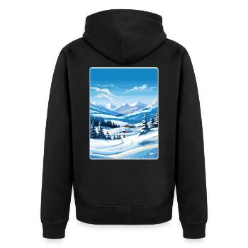 Alpes françaises France Affiche de voyage Souvenir Paint WP - Veste à capuche bio Premium Unisexe - noir - Dos - Nico (187cm)