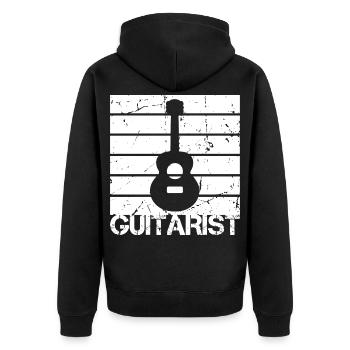 Guitarist - Unisex Premium Organic Zip Hoodie - black - Back - Nico (187cm)