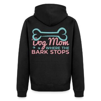 Hunde Mama Spruch - Unisex Premium Bio Zip Hoodie - Schwarz - Hinten - Nico (187cm)