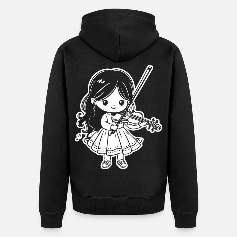 Violons Filles - Veste à capuche bio Premium Unisexe - noir