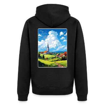 Odenwald Allemagne Affiche de voyage Peinture souvenir WPA - Veste à capuche bio Premium Unisexe - noir - Dos - Nico (187cm)