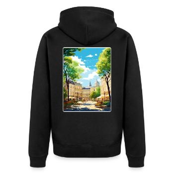 Aix En Provence France Travel Poster Souvenir WPA - Unisex Premium Organic Zip Hoodie - black - Back - Nico (187cm)