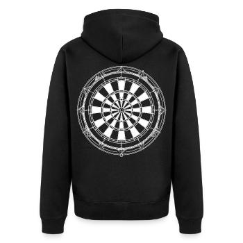 Dartboard Sketch - Unisex Premium Organic Zip Hoodie - black - Back - Nico (187cm)