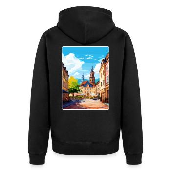 Heidelberg Allemagne Affiche de voyage Peinture Souvenir WP - Veste à capuche bio Premium Unisexe - noir - Dos - Nico (187cm)