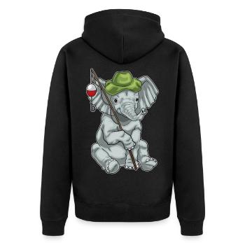 Pêche à la canne à pêche Elephant Angler - Veste à capuche bio Premium Unisexe - noir - Dos - Nico (187cm)