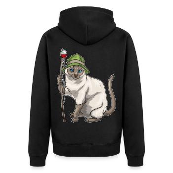 Pêche à la canne à pêche du pêcheur siamois Cat Angler - Veste à capuche bio Premium Unisexe - noir - Dos - Nico (187cm)