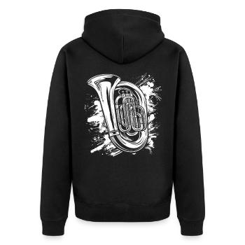 Tuba drôle - Veste à capuche bio Premium Unisexe - noir - Dos - Nico (187cm)