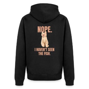 Naughty Cat Meme - Unisex Premium Organic Zip Hoodie - black - Back - Nico (187cm)