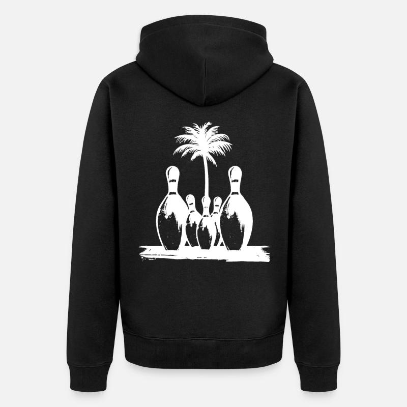Dessin de bowling - Veste à capuche bio Premium Unisexe - noir