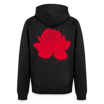 Graffiti d'une rose rouge - Veste à capuche bio Premium Unisexe - noir - Dos - Nico (187cm)