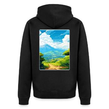 Mount Taygetos Griechenland Reiseposter Souvenir WPA - Unisex Premium Bio Zip Hoodie - Schwarz - Hinten - Nico (187cm)