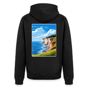 Île de Rügen Allemagne Affiche de voyage Souvenir WPA - Veste à capuche bio Premium Unisexe - noir - Dos - Nico (187cm)
