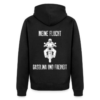 Mon évasion : Gasolina et la liberté - Veste à capuche bio Premium Unisexe - noir - Dos - Nico (187cm)