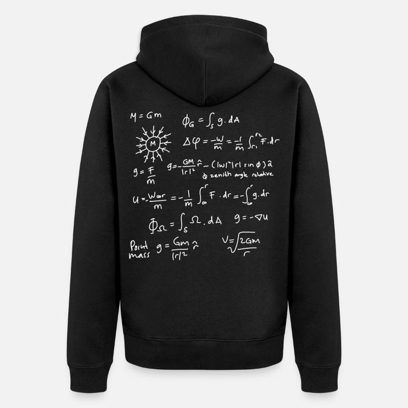 Les équations de la physique déchaînées - Veste à capuche bio Premium Unisexe - noir
