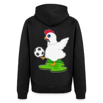 poulet joueur de football - Veste à capuche bio Premium Unisexe - noir - Dos - Nico (187cm)