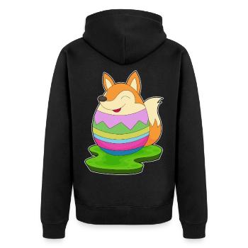 Fox Easter Easter Egg - Unisex Premium Organic Zip Hoodie - black - Back - Nico (187cm)