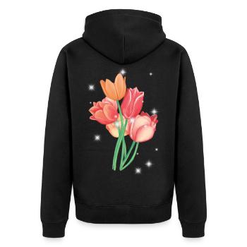 Tulipe Tulipes Fleurs Jardin Jardinier Nature - Veste à capuche bio Premium Unisexe - noir - Dos - Nico (187cm)
