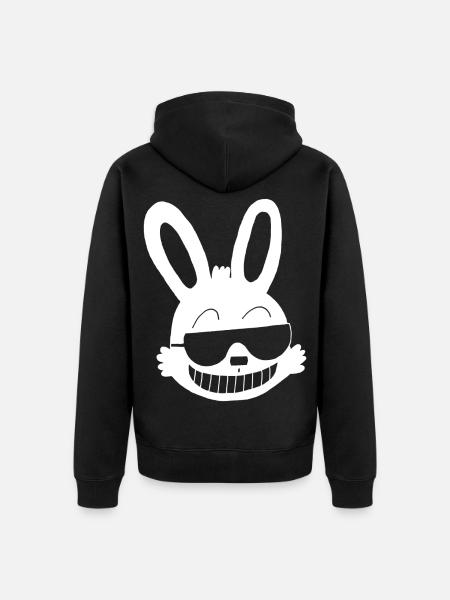 Lapin blanc frimeur - Veste à capuche bio Premium Unisexe - noir