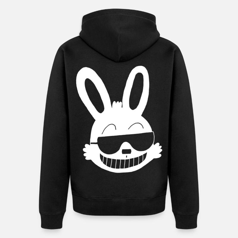 Lapin blanc frimeur - Veste à capuche bio Premium Unisexe - noir