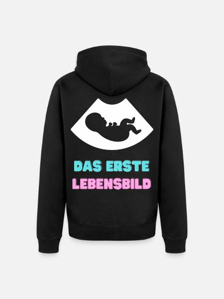 Das Erste Lebensbild - Unisex Premium Bio Zip Hoodie - Schwarz