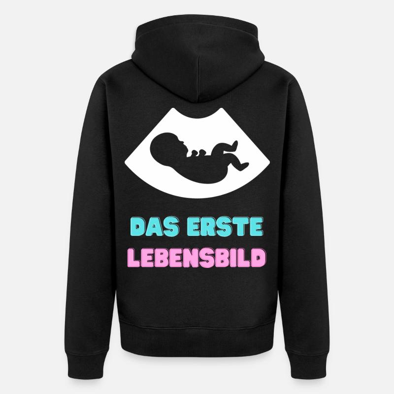 Das Erste Lebensbild - Unisex Premium Bio Zip Hoodie - Schwarz