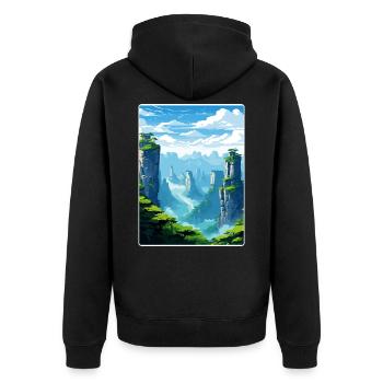 Zhangjiajie Chine Voyage Affiche Peinture Souvenir WPA - Veste à capuche bio Premium Unisexe - noir - Dos - Nico (187cm)