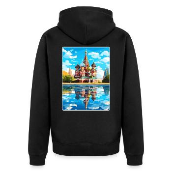 Moscou Russie Voyage Affiche Souvenir Peinture WPA - Veste à capuche bio Premium Unisexe - noir - Dos - Nico (187cm)