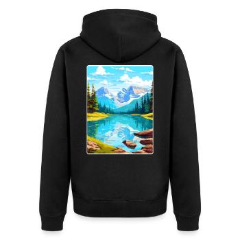 Parc national Banff Canada Affiche de voyage souvenir - Veste à capuche bio Premium Unisexe - noir - Dos - Nico (187cm)