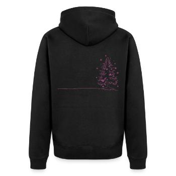 WEIHNACHTEN WEIHNACHTSBAUM FROHE WEIHNACHT FRAUEN - Unisex Premium Bio Zip Hoodie - Schwarz - Hinten - Nico (187cm)