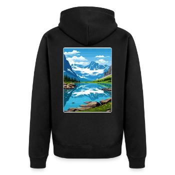 Gletscher-Nationalpark Reiseposter Souvenir WPA - Unisex Premium Bio Zip Hoodie - Schwarz - Hinten - Nico (187cm)