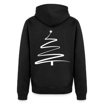 Vintage Weihnachtsbaum Retro Frohe Weihnachten - Unisex Premium Bio Zip Hoodie - Schwarz - Hinten - Nico (187cm)