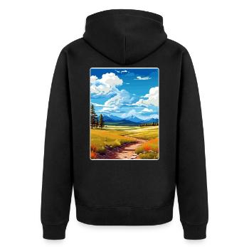 Affiche de voyage du parc national du Grand Bassin - Veste à capuche bio Premium Unisexe - noir - Dos - Nico (187cm)