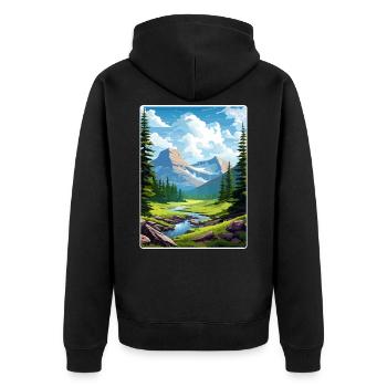 Gletscher-Nationalpark Reiseposter Souvenir WPA - Unisex Premium Bio Zip Hoodie - Schwarz - Hinten - Nico (187cm)