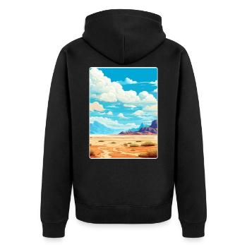 Death Valley National Park California Travel Card - Unisex Premium Organic Zip Hoodie - black - Back - Nico (187cm)