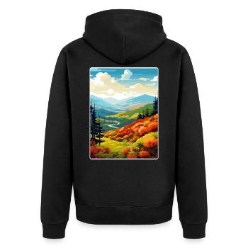 Affiche de voyage du parc national des Great Smoky Mountains - Veste à capuche bio Premium Unisexe - noir - Dos - Nico (187cm)