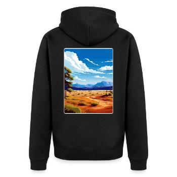 Affiche de voyage du parc national du Grand Bassin - Veste à capuche bio Premium Unisexe - noir - Dos - Nico (187cm)