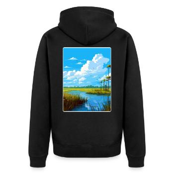Affiche de voyage souvenir du parc national des Everglades - Veste à capuche bio Premium Unisexe - noir - Dos - Nico (187cm)