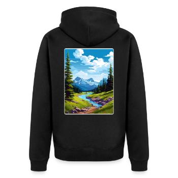 Gletscher-Nationalpark Reiseposter Souvenir WPA - Unisex Premium Bio Zip Hoodie - Schwarz - Hinten - Nico (187cm)