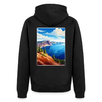 Affiche de voyage du parc national des Great Smoky Mountains - Veste à capuche bio Premium Unisexe - noir - Dos - Nico (187cm)