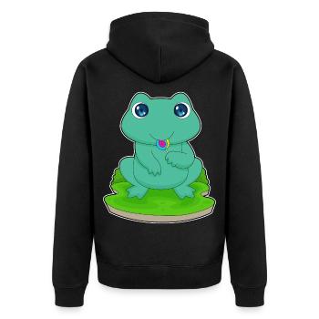 Sucette grenouille - Veste à capuche bio Premium Unisexe - noir - Dos - Nico (187cm)