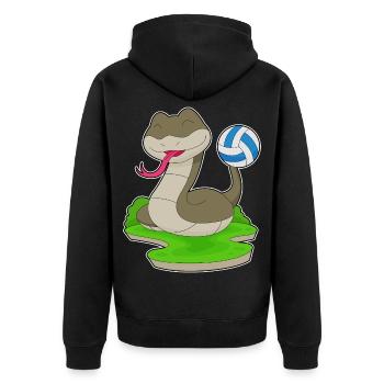 Schlange Volleyballspieler Volleyball - Unisex Premium Bio Zip Hoodie - Schwarz - Hinten - Nico (187cm)