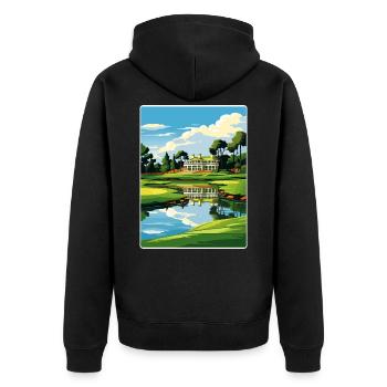 Augusta Golf Course Vintage Voyage Poster Souvenir - Veste à capuche bio Premium Unisexe - noir - Dos - Nico (187cm)
