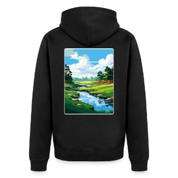 Augusta Golf Course Vintage Voyage Poster Souvenir - Veste à capuche bio Premium Unisexe - noir - Dos - Nico (187cm)
