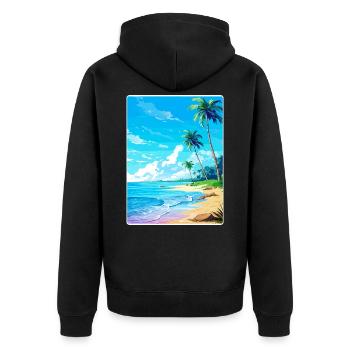 Île Caraïbes Voyage Poster Souvenir - Veste à capuche bio Premium Unisexe - noir - Dos - Nico (187cm)