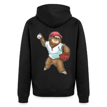 Gant de baseball Sloth - Veste à capuche bio Premium Unisexe - noir - Dos - Nico (187cm)