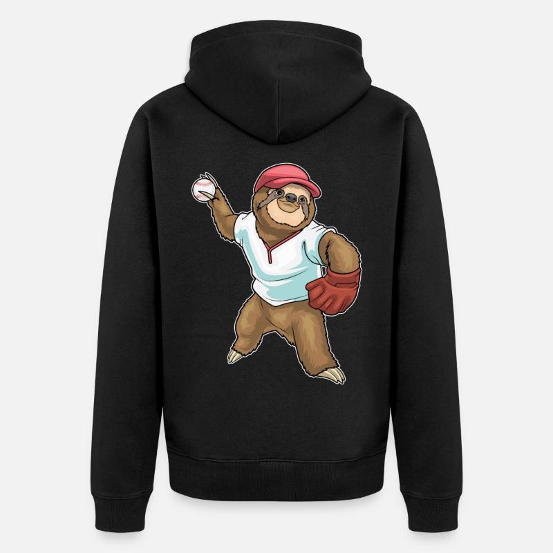 Gant de baseball Sloth - Veste à capuche bio Premium Unisexe - noir